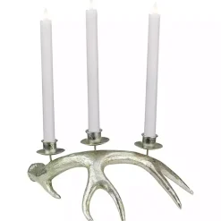 Champagne Deer Antler Taper Candle Holder Christmas Decorations