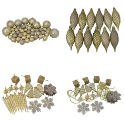 Clearance Champagne Shatterproof Christmas Ornament Set Christmas Ornaments