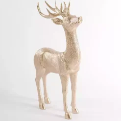 Sale Champagne Standing Deer Figurine Christmas Decorations