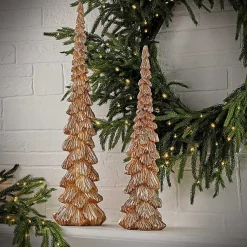 Discount Champagne Winter Forest Trees, Set of 2 Christmas Decorations