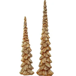Discount Champagne Winter Forest Trees, Set of 2 Christmas Decorations