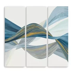 Kirklands Home Canvas Art|Changing Currents Canvas Art Prints, Set of 3 Blue