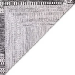 Kirklands Home Outdoor Rugs|Charcoal Linear Macy Indoor/Outdoor Area Rug, 4x7 Black