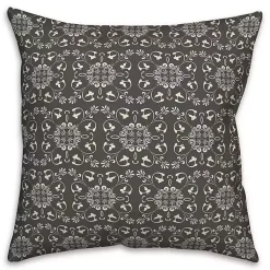 Kirklands Home Outdoor Cushions & Pillows|Charcoal Medallion Indoor/Outdoor Pillow