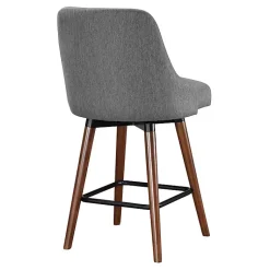 Kirklands Home Bar Stools & Counter Height Stools|Charcoal Mid-Century Modern Swivel Counter Stool Gray