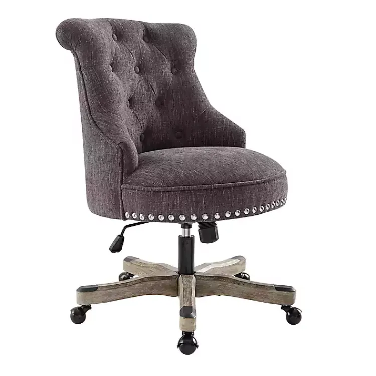 Kirklands Home Office Furniture|Charcoal Miller Tufted Office Chair Gray