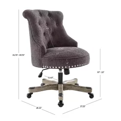 Kirklands Home Office Furniture|Charcoal Miller Tufted Office Chair Gray