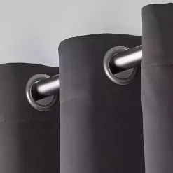 Kirklands Home Curtains & Drapes|Charcoal Sateen Curtain Panel Set, 96 in. Gray