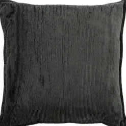 Online Charcoal Velvet Corduroy Flange Throw Pillow Pillows