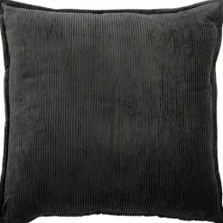 Online Charcoal Velvet Corduroy Flange Throw Pillow Pillows