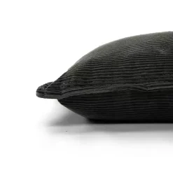 Online Charcoal Velvet Corduroy Flange Throw Pillow Pillows