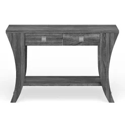 Kirklands Home Console Tables|Charcoal Wood 2-Drawer Console Table Gray