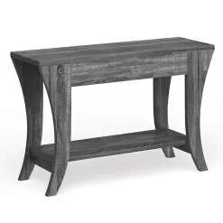 Kirklands Home Console Tables|Charcoal Wood 2-Drawer Console Table Gray