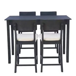 Kirklands Home Dining Sets|Charcoal Wood Upholstered 5-pc. Dining Set Gray