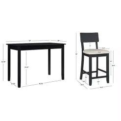 Kirklands Home Dining Sets|Charcoal Wood Upholstered 5-pc. Dining Set Gray