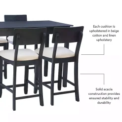 Kirklands Home Dining Sets|Charcoal Wood Upholstered 5-pc. Dining Set Gray