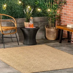 Kirklands Home Outdoor Rugs|Charlotte Elegant Outdoor Rug, 8x10 Tan