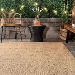Kirklands Home Outdoor Rugs|Charlotte Elegant Outdoor Rug, 8x10 Tan