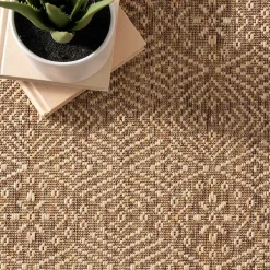 Kirklands Home Outdoor Rugs|Charlotte Elegant Outdoor Rug, 8x10 Tan
