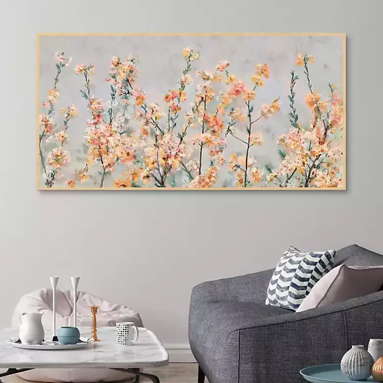 Kirklands Home Canvas Art|Cherry Blossom Blooms Birch Framed Canvas Print
