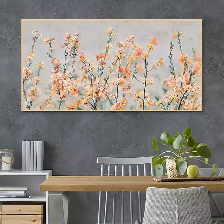 Kirklands Home Canvas Art|Cherry Blossom Blooms Birch Framed Canvas Print