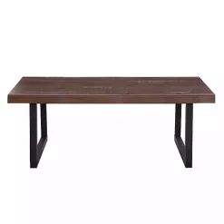 Kirklands Home Coffee Tables|Cherry Live Edge Wood Coffee Table Black