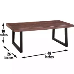 Kirklands Home Coffee Tables|Cherry Live Edge Wood Coffee Table Black