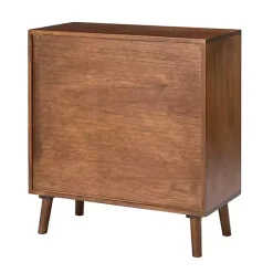 Kirklands Home Cabinets & Sideboards|Cherry Wood Frame Rattan Front Cabinet Brown