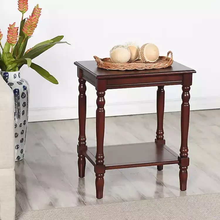 Kirklands Home Accent & End Tables|Cherry Wood Sybil Accent Table Brown
