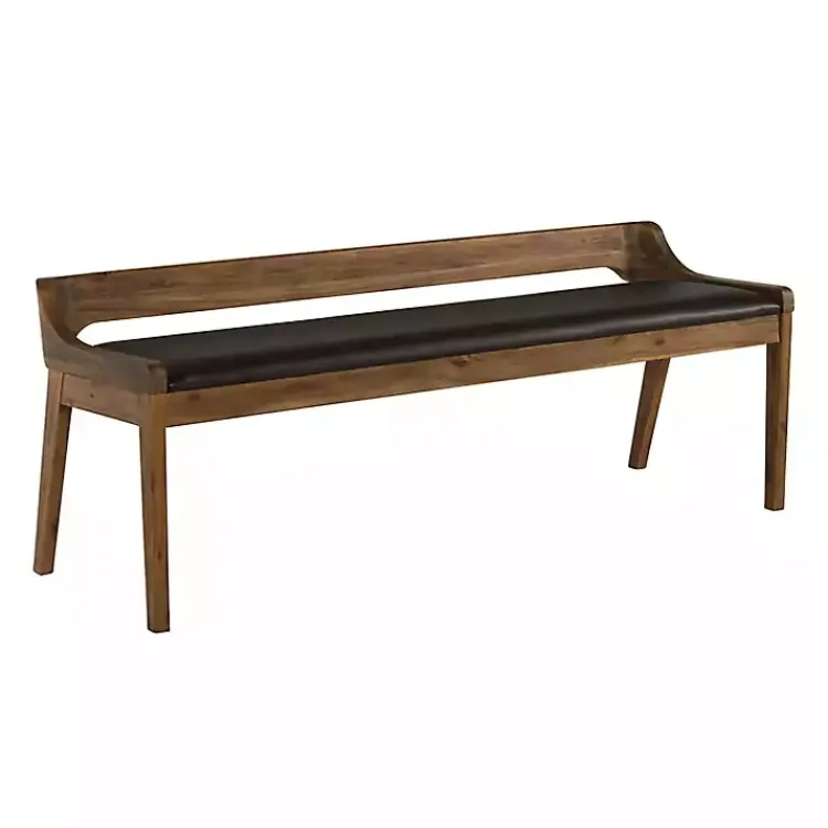 Kirklands Home Benches & Ottomans|Chestnut Acacia Wood Cushioned Bench Brown