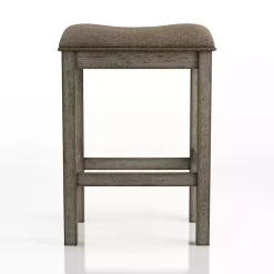 Kirklands Home Bar Stools & Counter Height Stools|Chestnut Wood Upholstered Counter Stools, Set of 2 Brown