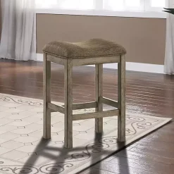 Kirklands Home Bar Stools & Counter Height Stools|Chestnut Wood Upholstered Counter Stools, Set of 2 Brown