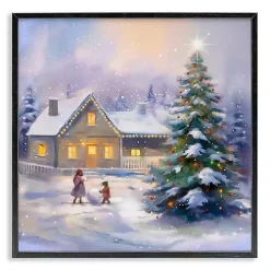 Outlet Children Building Snowman Framed Art Print Christmas Art & Wall Decor