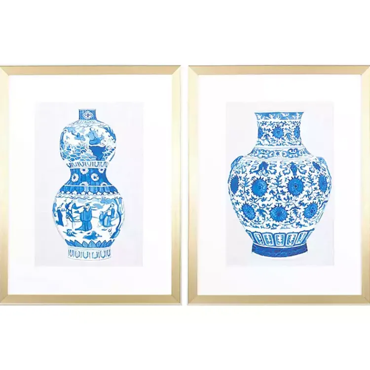 Kirklands Home Framed Art|Chinoiserie Vases II Framed Art Prints, Set of 2