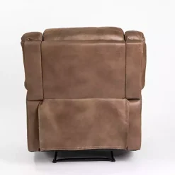 Kirklands Home Accent Chairs|Chocolate Faux Leather Barrett Recliner Brown
