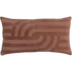 Outlet Chocolate Velvet Abstract Stripe Lumbar Pillow Pillows