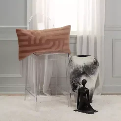 Outlet Chocolate Velvet Abstract Stripe Lumbar Pillow Pillows