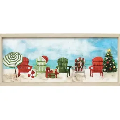 Clearance Christmas Beach Chairs Framed Art Print Christmas Art & Wall Decor