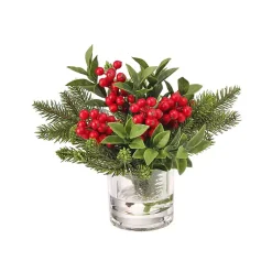 Hot Christmas Berry & Pine Faux Water Arrangement Christmas Arrangements & Garland