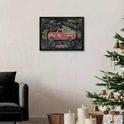 New Christmas Chalkboard Truck Framed Canvas Art Print Christmas Art & Wall Decor