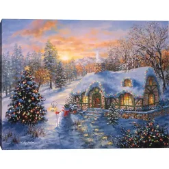 New Christmas Cottage Canvas Art Print Christmas Art & Wall Decor
