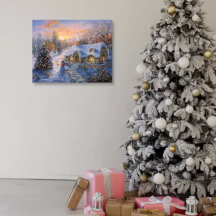 New Christmas Cottage Canvas Art Print Christmas Art & Wall Decor