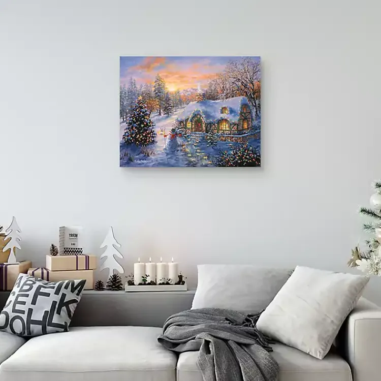 New Christmas Cottage Canvas Art Print Christmas Art & Wall Decor