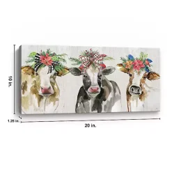 Discount Christmas Cow Lineup Canvas Art Print Christmas Art & Wall Decor