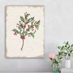 Christmas Holly Canvas Art Print Christmas Art & Wall Decor