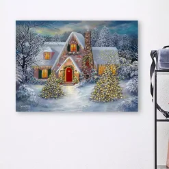 Discount Christmas House Canvas Art Print Christmas Art & Wall Decor