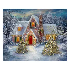 Discount Christmas House Canvas Art Print Christmas Art & Wall Decor