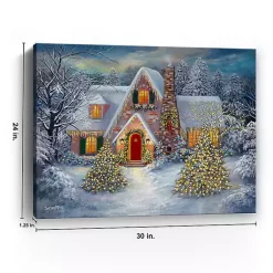 Discount Christmas House Canvas Art Print Christmas Art & Wall Decor