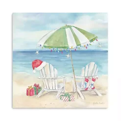 Hot Christmas on the Beach Canvas Art Print, 20x20 in. Christmas Art & Wall Decor