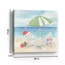 New Christmas on the Beach Canvas Art Print, 30x30 in. Christmas Art & Wall Decor